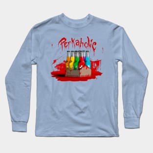 Zombie 8-Pack Bloodied Perkaholic on Light Blue Long Sleeve T-Shirt